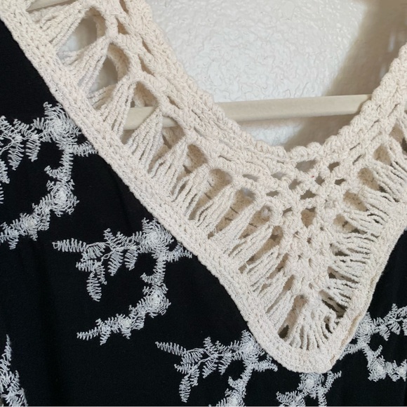 Solitaire | Size L Crochet Top Bohemian Western Festival Short Sleeve Festival - Picture 4 of 12